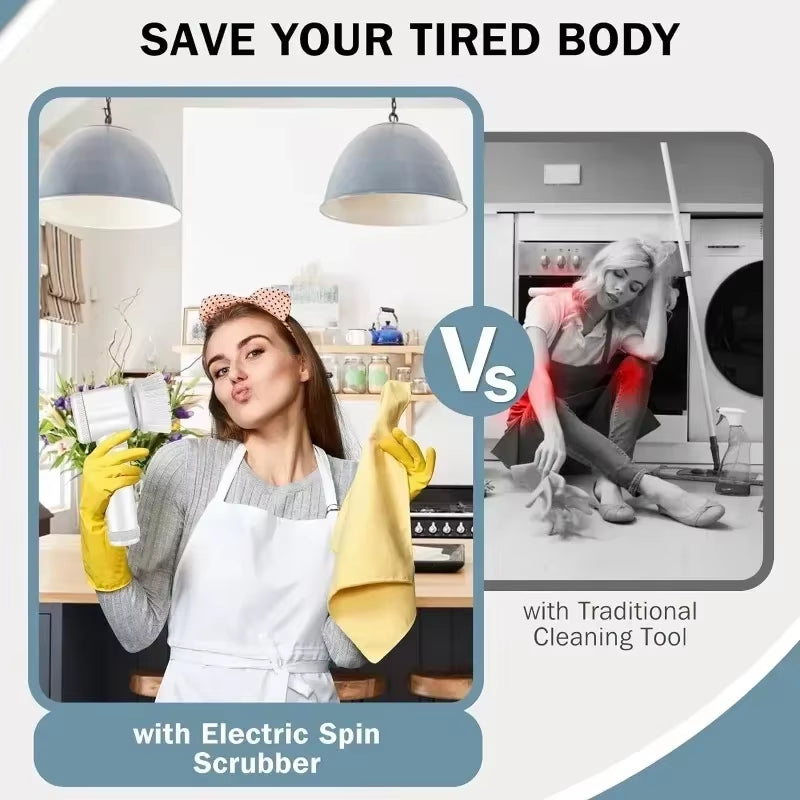 New Power Electric Interior Car Scrubber With 5 Replaceable Brush Heads