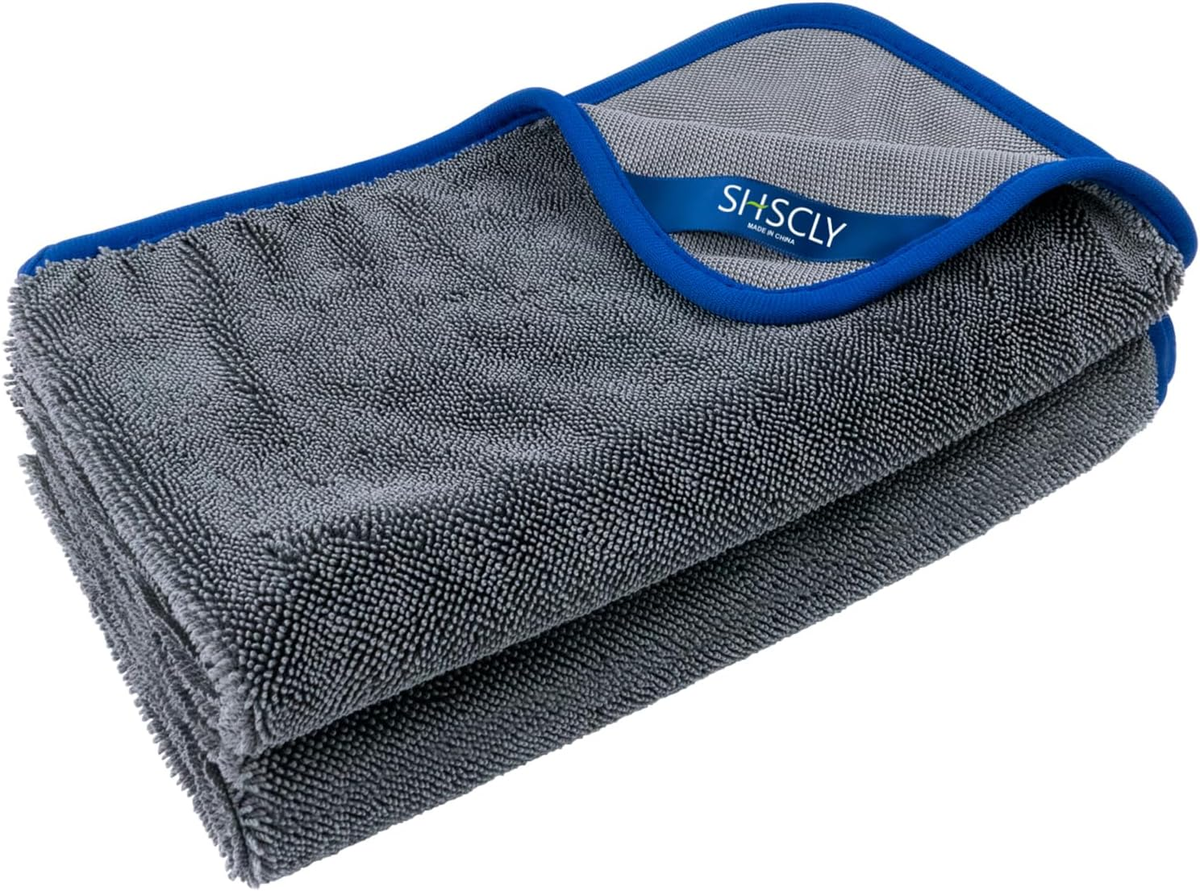 2-Pack Twist Loop Car Drying Towels, 20" × 24", Ultra Absorbent
