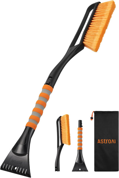 27" 2-In-1 Detachable Snow Brush & Ice Scraper for Car Windshields