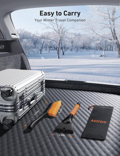 27" 2-In-1 Detachable Snow Brush & Ice Scraper for Car Windshields