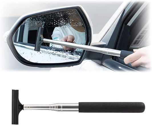 38.6 Inch Telescopic Side Mirror Glass Squeegee, Black